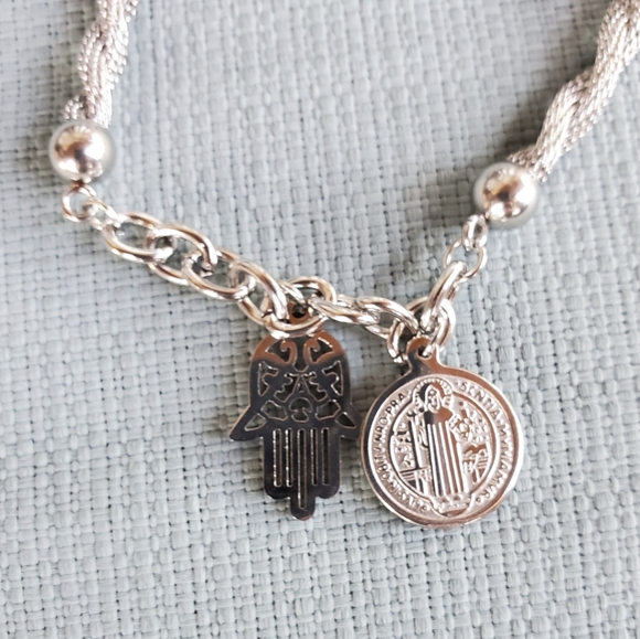 New Unique Spiritual Charm Silver Bracelet. - Picture 10 of 12